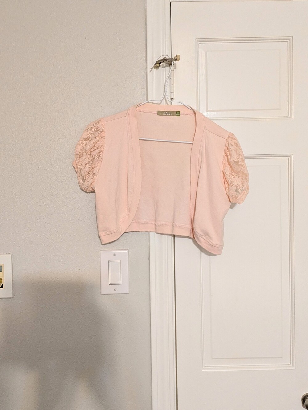 ​🌸 Etam Weekend Pastel Pink Lace Shrug / Bolero 🌸